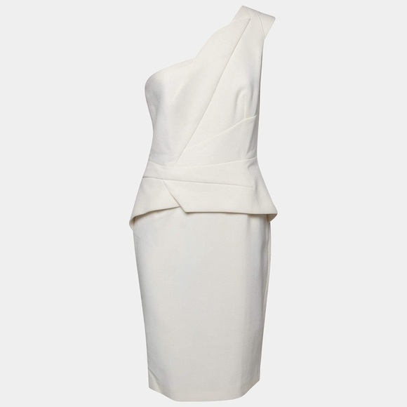Roland Mouret Dresses & Skirts - Roland Mouret wool one shoulder midi dress cream white size 6